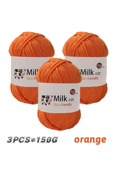 Choice 63 Orange Yellow 150g milk yarn handmade medium coarse DIY weaving yar...