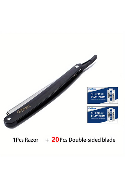 Choice5 C633-Black 20 blade Manual Shaver for Men Barbershop Razor Stainless ...