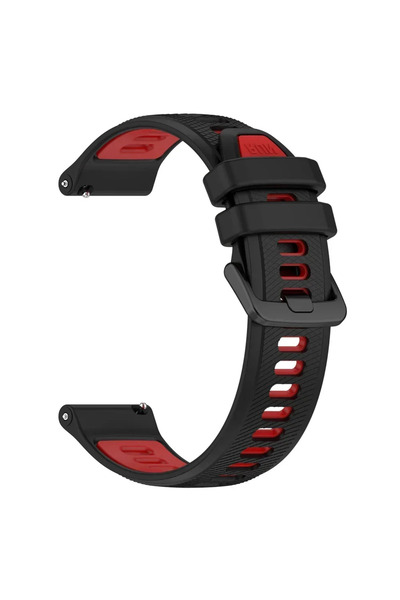 Choice 22mm Black Red Soort Strap Silicone Watch Band 22mm 20mm For TicWatch ...