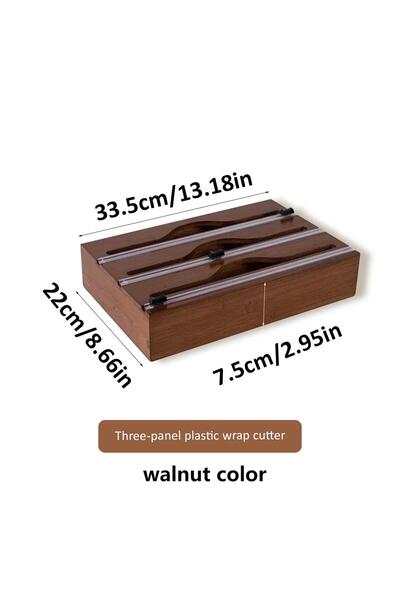 Choice M WalnutColorThree 1pc Kitchen Wrap Dispenser With Foil & Cling Film C...