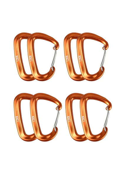 Choice 8pc orange 1/8Pcs Professional Carabiners D Shape 12 KN Climbing Carab...
