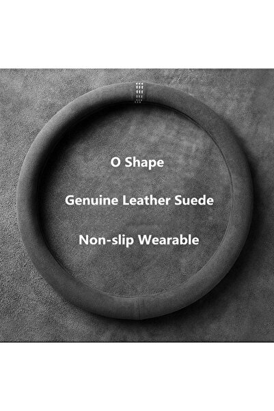 Choice B 38cm Suede Leather Car Steering Wheel Cover Wear-Resistant For BMW E...