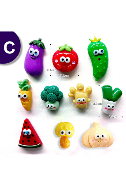 Choice5 10pcs Vegetable-F 10pcs Green Vegetable Fridge Magnet Gift Food Figur...