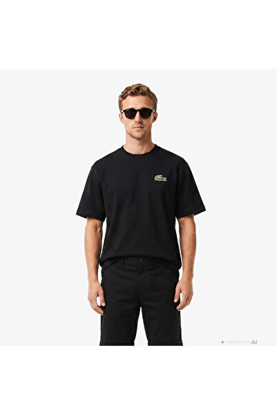 Lacoste Loose Fit Erkek Siyah T-Shirt