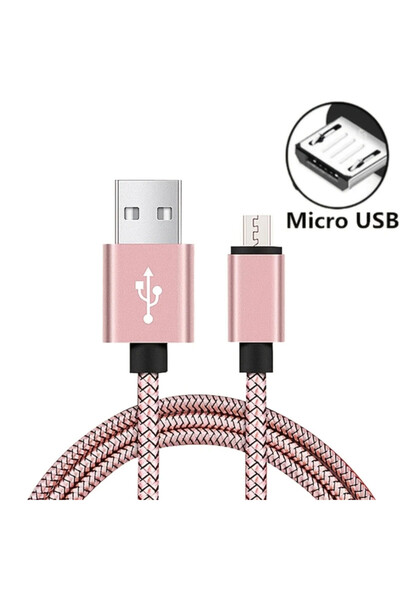 Choice37 2m 1pcs pink Micro USB Cable Data Sync 2A Fast Charging 1/3/5pcs Nyl...