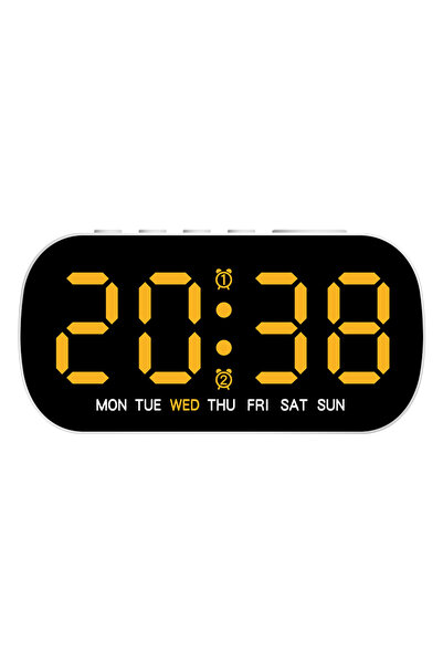 Choice Yellow Digital Alarm Clock USB Powered Temperature Date Week Dual Alar...