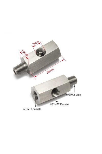 Choice5 M12X1.5 Stainless Steel Side Holes Oil Pressure Sensor Connector 1/8"...