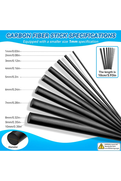 Choice 3Pcs 3mm X 10cm FishTrip Fishing Carbon Fiber Sticks Kit for Rod Repai...