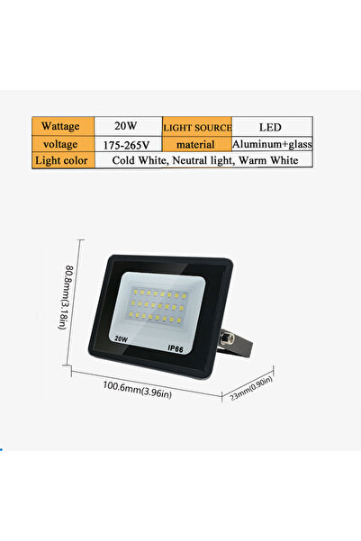 Choice كشاف LED محايد الإضاءة 20 واط، مقاوم للماء IP66، 220 فولت، 10 واط، 20 ...