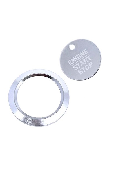 Choice1 Silver Car Engine Start Stop Button Cover Ignition Key Push Cover Rin...