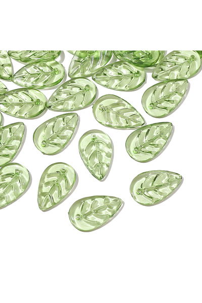 Choice 10PCS 04LGN 10/50Pcs Acrylic Mini Tree Leaf Beads Unique Loose Beads H...