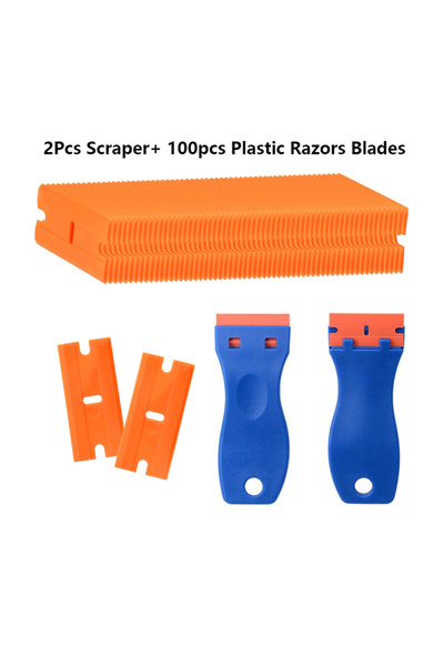 Choice Scraper with Blades 100 Pcs Two Cutting Plastic Razor Blade Scraper No...