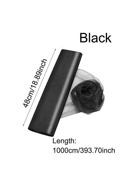 Choice10 Black 10M Organza Tulle Sheer Fabric Backdrop Curtain, Modern Organz...