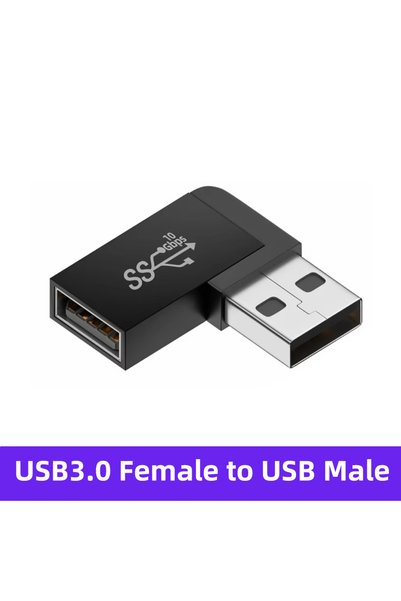 Choice قطعتان من محول تمديد USB 3.0 ذكر إلى أنثى بزاوية قائمة بزاوية 90 درجة ...