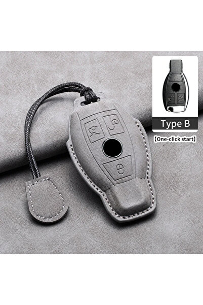 Choice12 Gray B2 Leather Car Key Case Cover for Mercedes Benz W205 W212 X166 ...