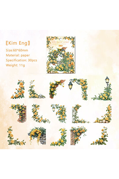 Choice4 jinying 30 Pcs Flowers Corner Stickers For Kawaii package DIY diary d...