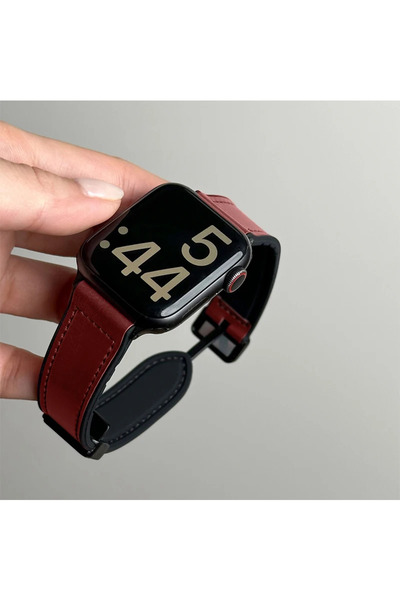 choice2 38 40 41 42(S11-S10) Wine red Leather+Silicone Strap For Watch Band U...
