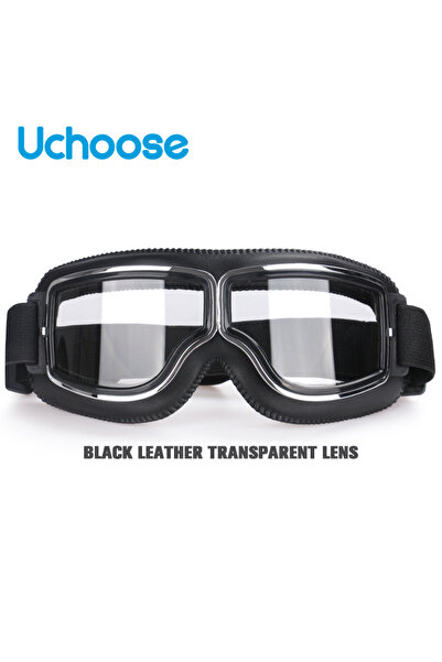 Choice 2 Windproof Motorcycle Helmet Glasses Leather Safety Protective Anti-g...