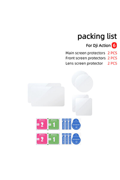 Choice3 Set 2 DJI Osmo Action 6 Front and Rear Tempered Glass Screen Protecto...
