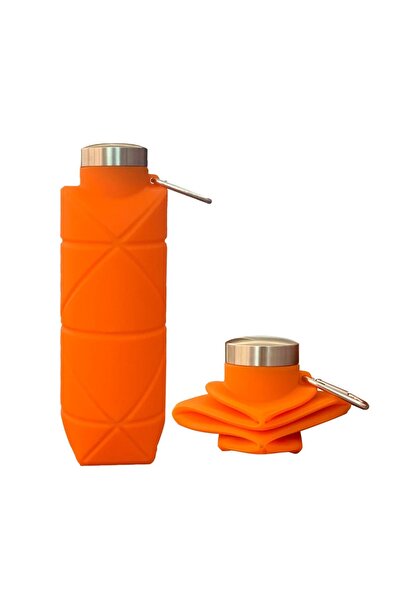 choice2 orange 700ML Collapsible Water Bottle Leakproof Valve Reusable Silico...