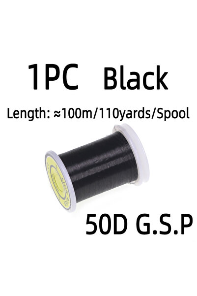 Choice 1PC Black 100m/Spool 50D GSP Fly Tying Polyethylene Floss Thread High ...
