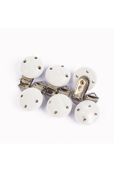 Choice White 10Pcs Round Wood Pacifier Clip Baby Teething Dummy Clip Accessor...