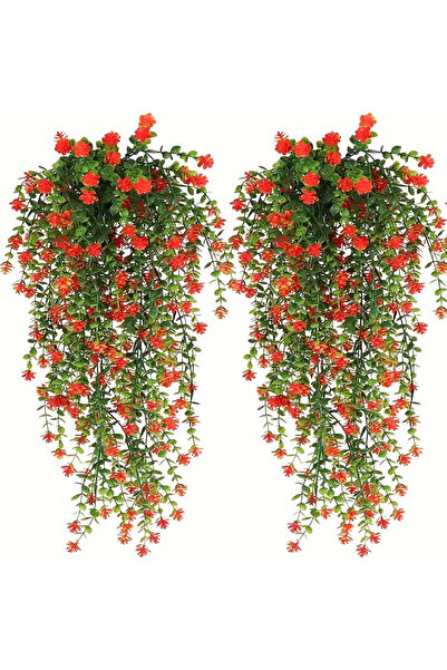 Choice 3pcs Orange 3pcs, Artificial Hanging Plants Fake Hanging Plant Faux Eu...