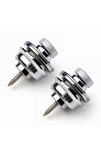 Choice8 Silver 2pcs 1 Pc Guitar Strap Lock Heavy Duty Metal Button Security S...