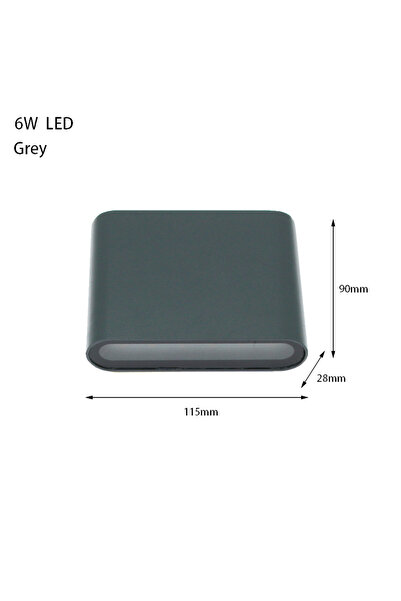 Choice 6W Grey Warm White 6W 12W 24W LED Outdoor Waterproof Wall Lamp Bedroom...