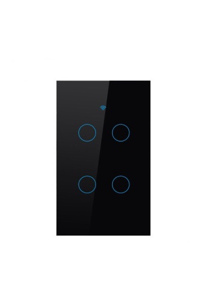 Choice3 Black 4 Gang US WiFi Smart Wall Switch Touch Sensor LED Light Switche...