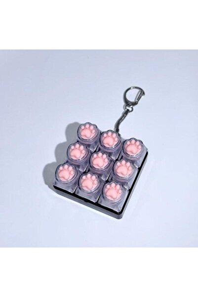 Choice A2 Hot Sale 1Pcs Silicone Cat Paw 9 Keys Keyboard Keycaps Keychain Wit...