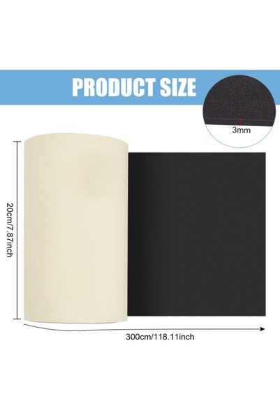 Choice4 AECH03-16448 1 Roll Black Self Adhesive EVA Foam Roll 2mm Thick Water...