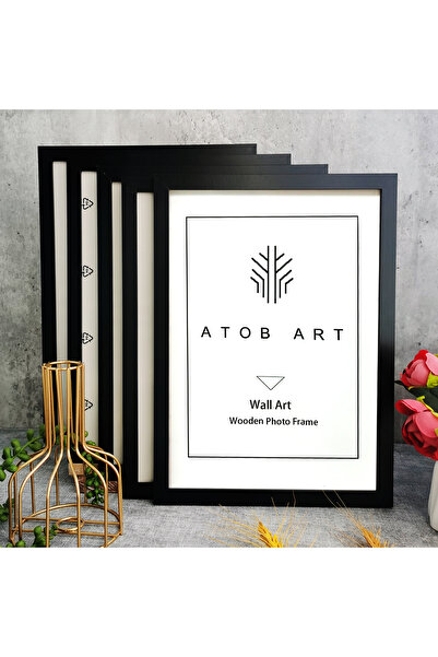 Choice 20X25cm(8X10inch) Black Frame 5Pcs Wooden Photo Frames For Picture Wal...