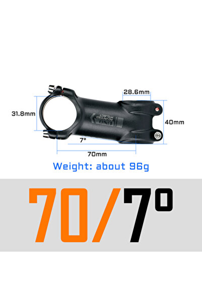 Choice 7 Degrees 70mm UNO Ultralight Bike Stem 7050 Aluminum Alloy 7/17 Degre...