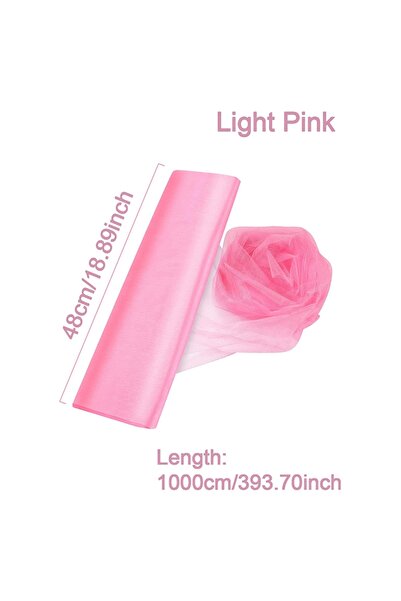 choice2 Light pink 10M Organza Tulle Sheer Fabric Backdrop Curtain, Modern Or...