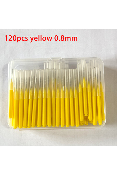 Choice8 120pcs yellow 0.8mm 120Pcs/Box Interdental Brushes Health Care Tooth ...