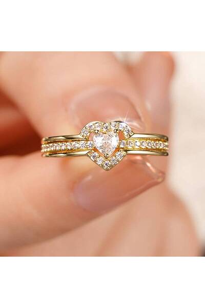 Choice8 7 T0311 Huitan Romantic Heart Shaped Women Ring for Wedding Anniversa...