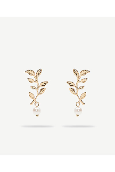 Yargıcı Pearl Leaf Form Earrings