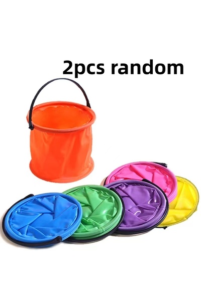 Choice1 2pcs random Portable Folding Bucket Multifunctional Fishing Live Fish...