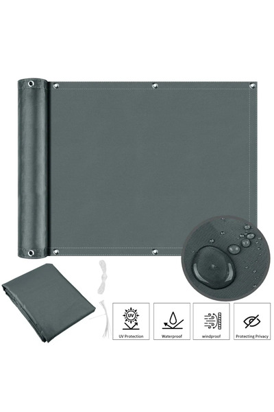 Choice7 75x600CM Dark Grey Balcony Privacy Screen Fence Windscreen Sun Shade ...