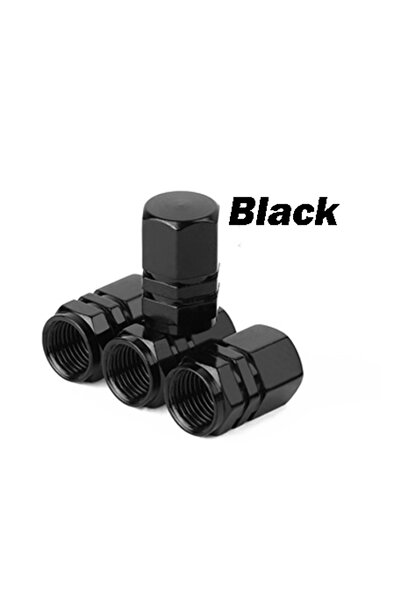 Choice1 Black AUTCOAT 4Pcs Aluminum Car Wheel Tire Valve Caps Tyre Rim Stem C...