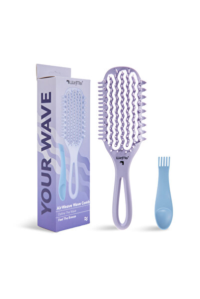 Choice3 PURPLE 2PCS WANMEI Air Cushion Hollow Detangler Brush Set: Scalp Mass...
