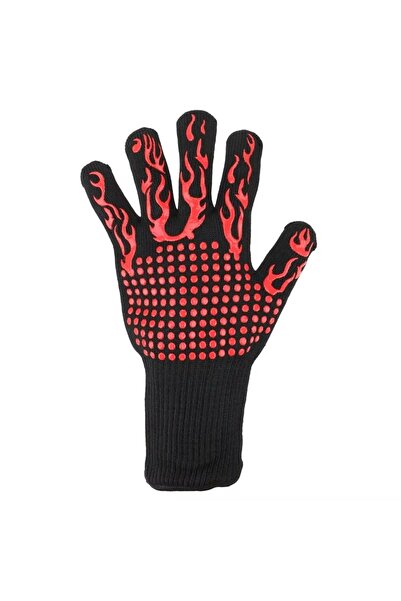 Choice5 33cm red 1pc Universal Anti-Slip Heat-Resistant Barbecue Oven Gloves ...