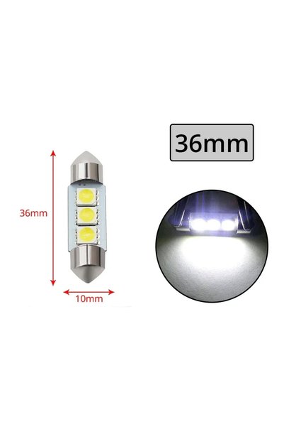 Choice1 White 36mm 2Pcs White Ceiling Bulb C5W C10W 5050 3SMD 31/36/39/41mm D...
