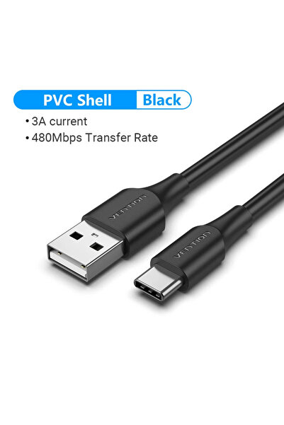 Choice 3M PVC Black Vention USB C Cable Type C Cable 3A Fast Charging USB Cab...