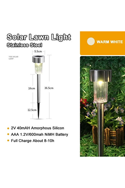 XIWANGFIRE Solar Warm Light LED Solar Pathway Lights Outdoor IP65 Waterproof ...