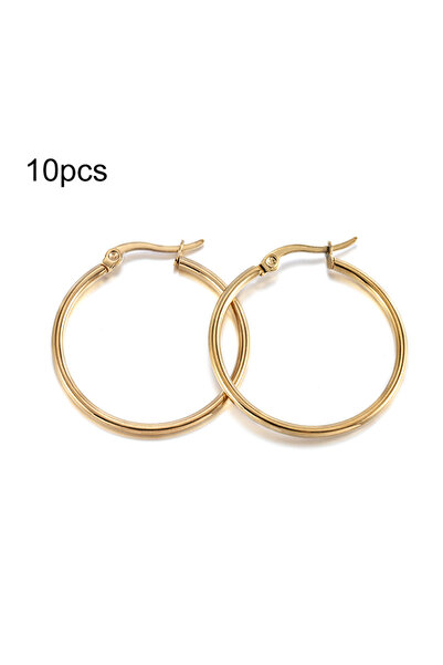 Choice 30mm 10Pcs Gold 01 10Pcs 15-50mm Stainless Steel Earrings Open Earring...