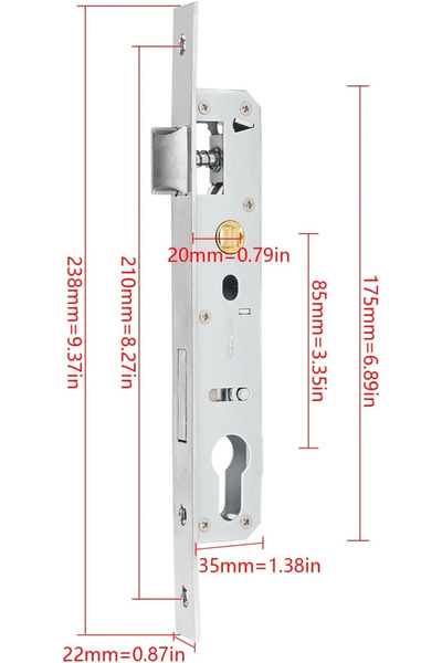 Choice 20mm Stainless Steel Garden Door Lock Tubular Frame Mortise Lock 85 Mm...