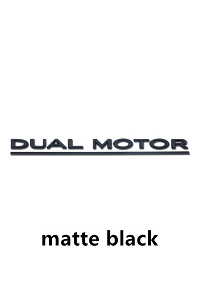 Choice3 matte black 3D Logo DUAL MOTOR Underlined Letters Emblem For Tesla Mo...
