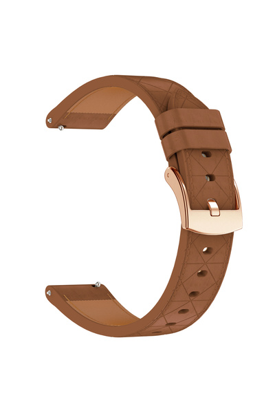 Choice6 18mm Width Brown 18 20mm PU Leather Smart Watch Strap Wristband For V...